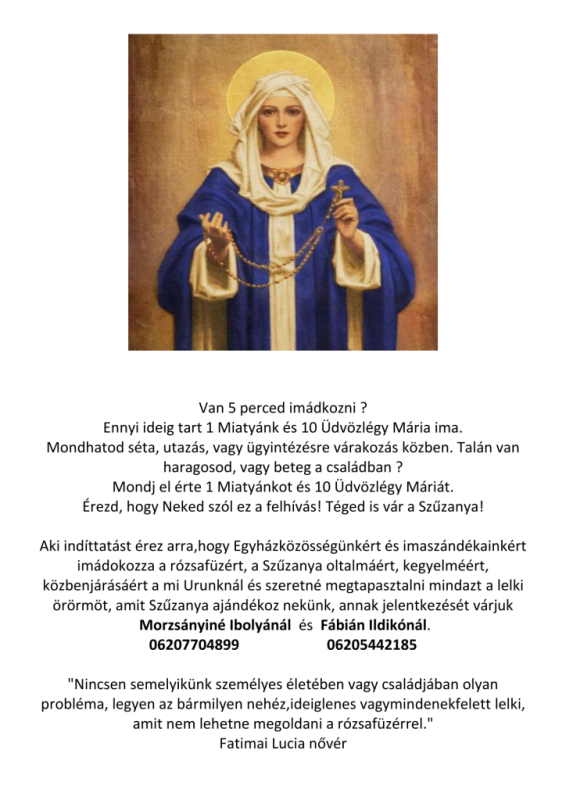 Van 5 perced imádkozni?