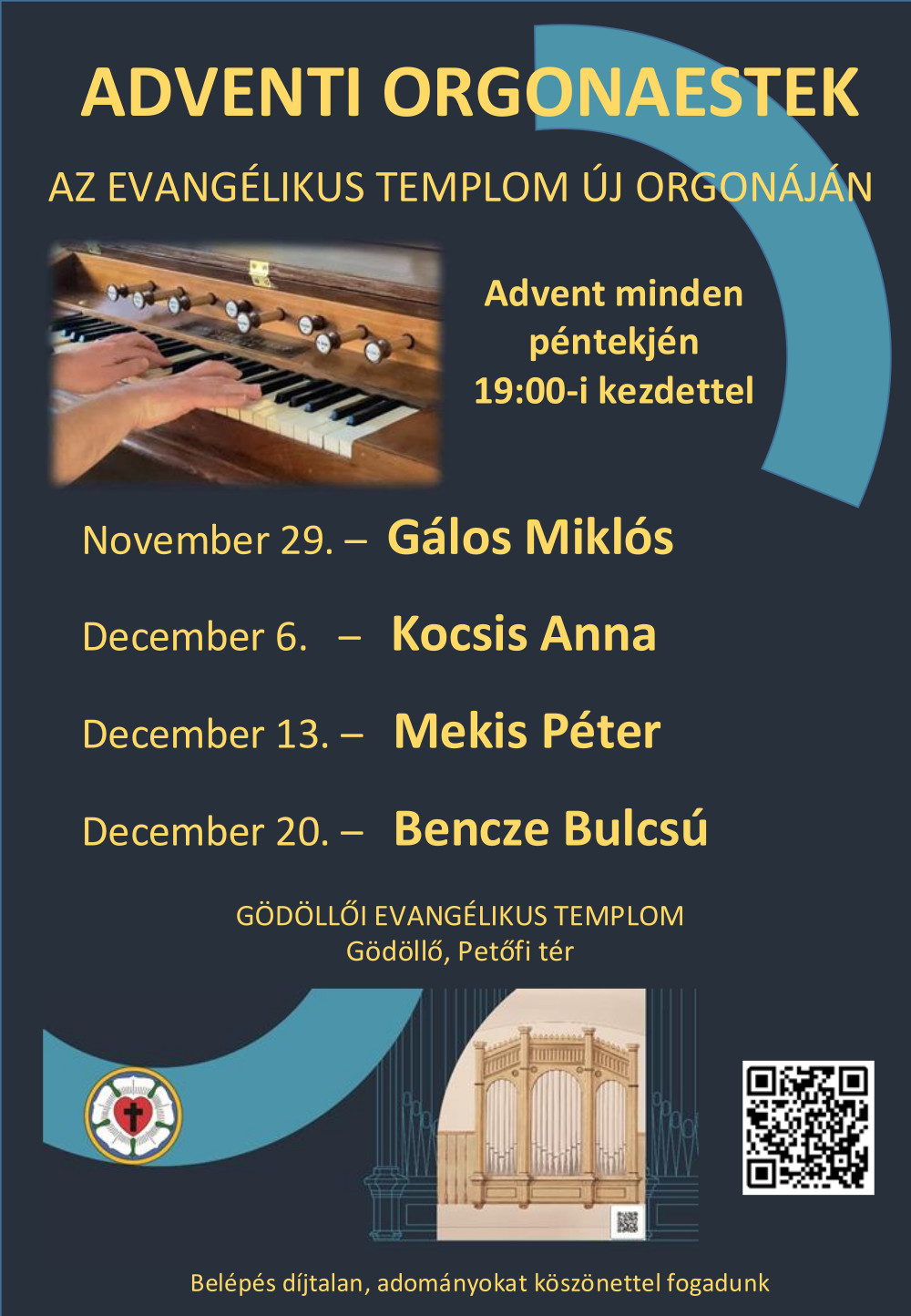 Adventi orgonaestek - az evangélikus templom új orgonáján